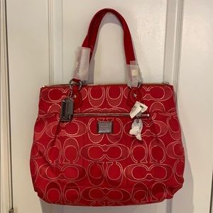 Coach Red Signature C Tote - Brand New